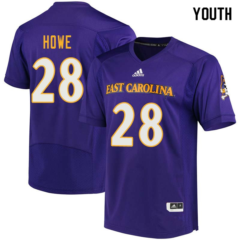 Youth #28 Hussein Howe East Carolina Pirates College Football Jerseys Sale-Purple
